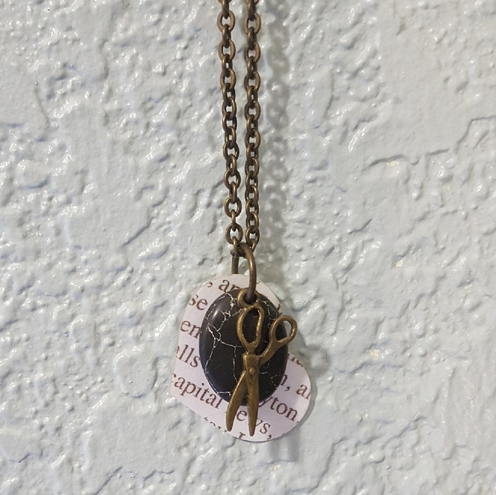 rock, paper, scissors necklace